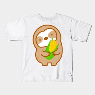 Cute Corn Sloth Kids T-Shirt